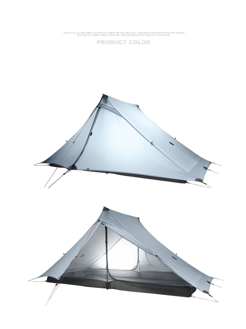 Cheap Goat Tents 3F UL GEAR LanShan 2 pro 2 Person Outdoor Ultralight Camping Tent 3 Season Professional 20D Nylon Both Sides Silicon Tent Tents 